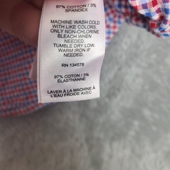 Vineyard Vines Men's Gingham Stretch Poplin Shirt‎ Plaid Size Medium - Picture 4 of 7